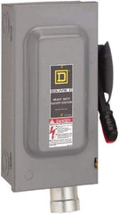 Square D - 60 Amp, 600 VAC, 3 Pole Fused Safety Switch - NEMA 12, 50 hp at 600 VAC (Triple Phase) - Caliber Tooling