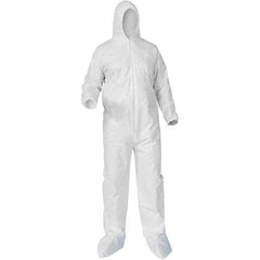 KleenGuard - Size 3XL Polypropylene General Purpose Coveralls - White, Zipper Closure, Elastic Cuffs, Elastic Ankles, Serged Seams - Caliber Tooling