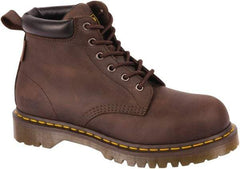 Dr. Martens - Unisex Size 7 Medium Width Steel Work Boot - Brown, Leather Upper, PVC Outsole, 6-1/2" High, Hot Weather, Non-Slip, Electrostatic Dissipative (ESD), Puncture Resistant - Caliber Tooling