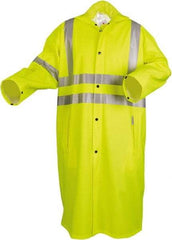 MCR Safety - Size 3XL, Lime, Rain, High Visibility Coat - 67" Chest, 2 Pockets, Detachable Hood - Caliber Tooling