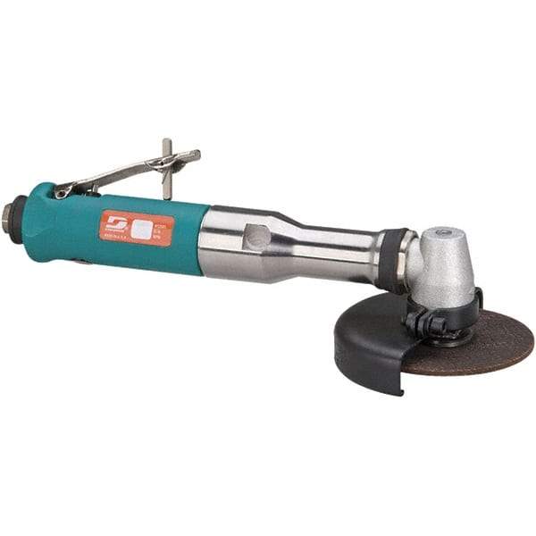 Dynabrade - 4" Wheel Diam, 13,500 RPM, Pneumatic Cutoff & Cutoff-Grinder Tool - Right Angle Handle, 1/4 NPT Inlet - Caliber Tooling