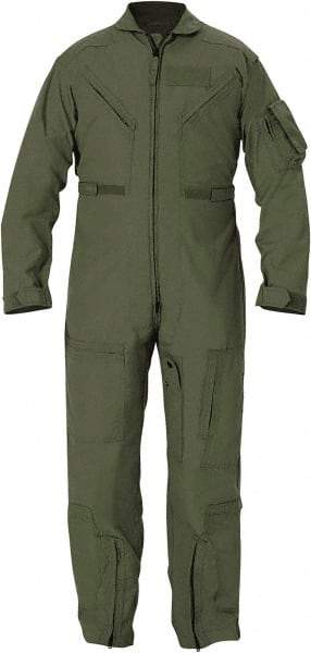 PROPPER - Size 48 Long, Green, Two Way Zipper, Flame Resistant/Retardant Flight Suit - 48" Chest, Nomex, 6 Pockets, Sewn to Mil Spec FNS/PD 96-17 (MIL-C-83141A), Adjustable Waist Belt with Hook and Loop Closure, Bi-Swing Back - Caliber Tooling