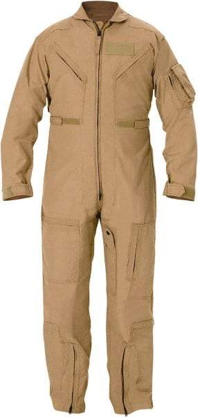 PROPPER - Size 44 X-Long, Tan, Zipper Front, Flame Resistant Coveralls - Nomex, Open Wrists and Ankles, 6 Pockets - Caliber Tooling