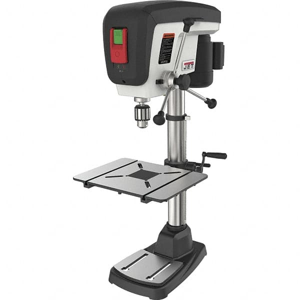 Jet - 15" Swing, Step Pulley Drill Press (Woodworking) - 16 Speed, 3/4 hp, Single Phase - Caliber Tooling