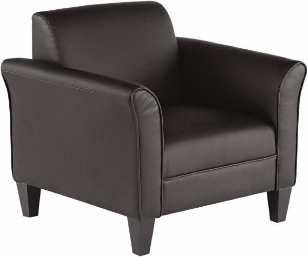 ALERA - Black Leather Guest Chair - 35" Wide x 32" High - Caliber Tooling