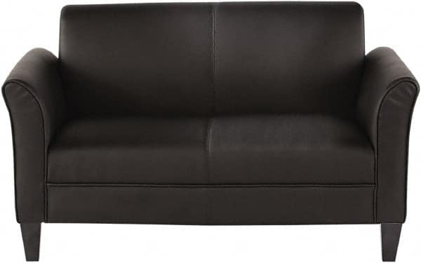 ALERA - Black Leather Guest Sofa - 55-1/2" Wide x 32" High - Caliber Tooling