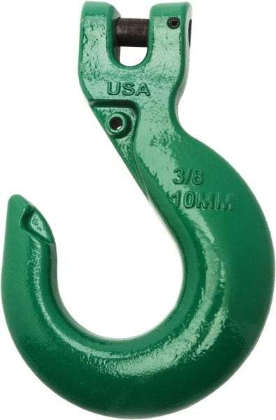 Campbell - 1/2" Chain Diam, 100 Chain Grade Clevis Hook - 15,000 Lb Capacity, 39/64" ID, 39/64" Pin Diam, 1-11/16" Hook Throat - Caliber Tooling