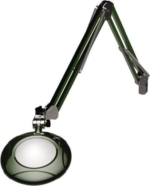 O.C. White - 43 Inch, Spring Suspension, Clamp on, LED, Racing Green, Magnifying Task Light - 8 Watt, 7.5 and 15 Volt, 2x Magnification, 5 Inch Long - Caliber Tooling