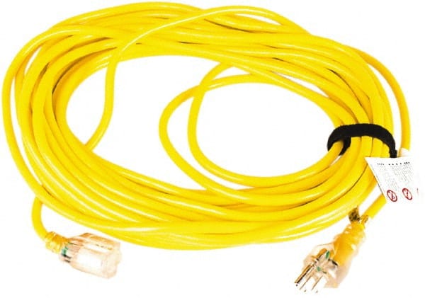 Power Cords; Cord Type: Extension Cord; Overall Length (Feet): 50; Cord Color: Yellow; Number Of Prongs: 3; Product Service Code: 6145; Overall Length: 50 ft