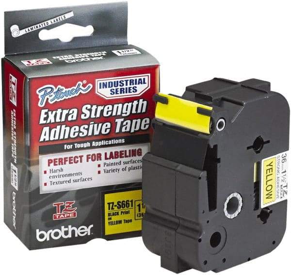 Brother - 1-1/2" Wide, Yellow Tape Cassette - For Label Maker - Caliber Tooling