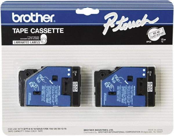 Brother - 1/2" Wide x 312" Long, Clear Label Tape - For Label Maker - Caliber Tooling