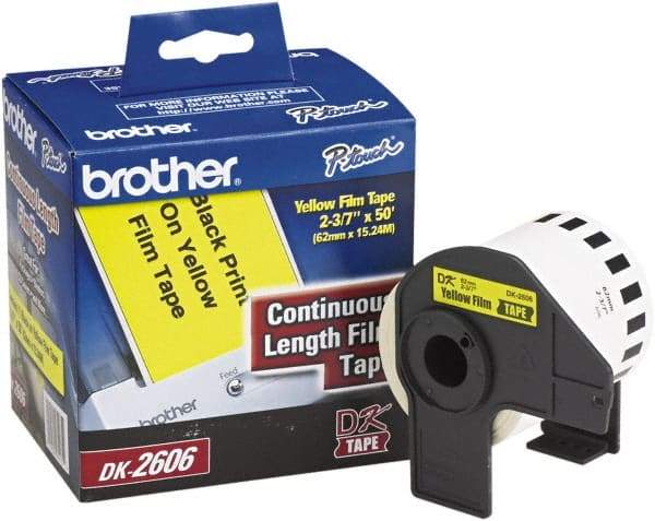 Brother - 2.4286" Wide x 600" Long, Yellow Film Label Tape - For PC Label Printers - Caliber Tooling