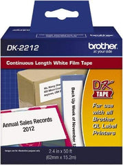 Brother - 2.4" Wide x 600" Long, White Film Label Tape - For PC Label Printers - Caliber Tooling