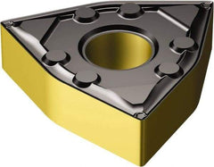 Sandvik Coromant - WNMG331 WF Grade 3210 Carbide Turning Insert - TiCN/AI2O3/TiN Finish, 80° Trigon, 3/8" Inscr Circle, 3/16" Thick, 1/64" Corner Radius - Caliber Tooling