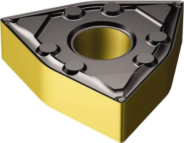 Sandvik Coromant - WNMG431 WF Grade 4315 Carbide Turning Insert - TiCN/AI2O3/TiN Finish, 80° Trigon, 1/2" Inscr Circle, 3/16" Thick, 1/64" Corner Radius - Caliber Tooling