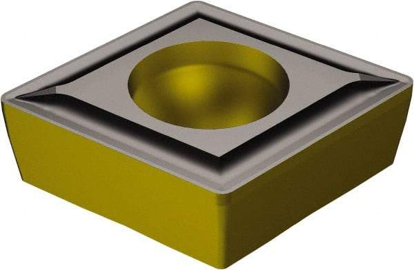 Sandvik Coromant - CCMT21.5 UF Grade 1515 Carbide Turning Insert - TiCN/Al2O3/TiN Finish, 80° Diamond, 1/4" Inscr Circle, 3/32" Thick, 0.2mm Corner Radius - Caliber Tooling