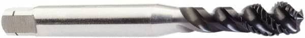 Sandvik Coromant - 7/16-14 UNC 3 Flute 3B Spiral Flute Tap - High Speed Steel, 100mm OAL, Right Hand Thread, H3, Series CoroTap 300 - Caliber Tooling