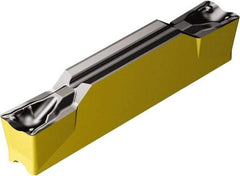 Sandvik Coromant - G2N123x2 TF Grade 4325, 3mm Cutting Width Carbide Grooving Insert - 18.5mm Max Depth of Cut, Neutral, 0.3mm Corner Radius, TiCN/Al2O3/TiN Finish - Caliber Tooling