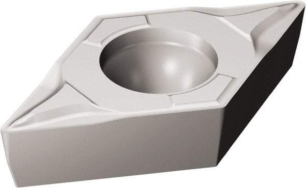 Sandvik Coromant - DCMT32.5 KF Grade H13A Carbide Turning Insert - Uncoated, 55° Parallelogram, 3/8" Inscr Circle, 5/32" Thick, 0.2mm Corner Radius - Caliber Tooling