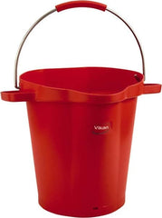 Vikan - 5 Gal, 18" High, Polypropylene Round Red Single Pail with Pour Spout - Handle Included, 15.4mm Top Length x 18.9" Top Width x 18.9" Top Diam - Caliber Tooling