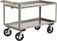 Little Giant - 2,000 Lb Capacity, 30" Wide x 65-1/2" Long x 30" High Shelf Cart - 2 Shelf, Steel, 2 Rigid/2 Swivel Casters - Caliber Tooling