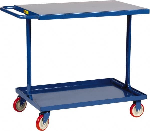 Little Giant - 600 Lb Capacity, 18" Wide x 37-1/2" Long x 35" High Shelf Cart - 2 Shelf, Steel, 2 Rigid/2 Swivel Casters - Caliber Tooling