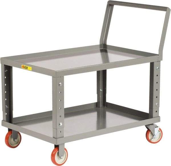 Little Giant - 1,200 Lb Capacity, 24" Wide x 39" Long x 37-1/2" High Heavy Duty Service Cart - 2 Shelf, Steel, 2 Rigid/2 Swivel Casters - Caliber Tooling