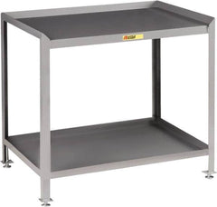 Little Giant - No Drawers, 2 Shelf Workstation - 2,000 Lb Capacity, Steel with Flush Front Edge Top, Gray, 24" Wide x 39" High x 48" Long - Caliber Tooling