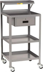 Little Giant - 1,000 Lb Capacity, 3 Shelf, 1 Drawer Mobile Shop Desk - 24" Wide x 22" Deep x 52" High, Steel - Caliber Tooling