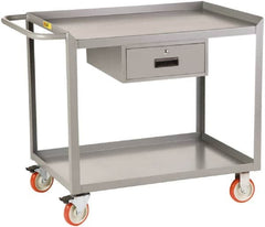 Little Giant - 1,200 Lb Capacity, 2 Shelf, 1 Drawer Mobile Workbench - 48" Wide x 24" Deep x 35-1/2" High, Steel - Caliber Tooling