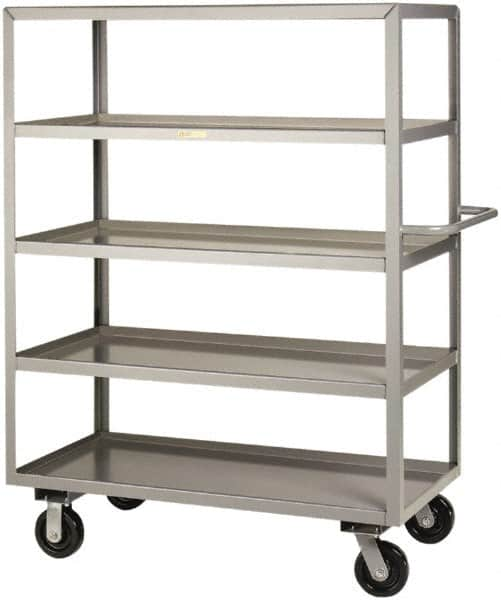 Little Giant - 3,600 Lb Capacity, 5 Shelf, Steel Shelf Truck - 53-1/2" Long x 30" Wide x 63-1/2" High, 6" Diam Phenolic Wheels - Caliber Tooling