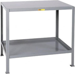 Little Giant - 32 Wide x 18" Deep x 32-1/2" High, Steel Heavy-Duty Machine Table - Fixed Legs, Gray - Caliber Tooling