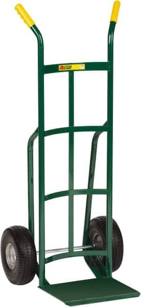 Little Giant - 600 Lb Capacity 49" OAH Hand Truck - Dual Handle, Steel, Flat-Free Microcellular Foam Wheels - Caliber Tooling