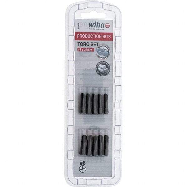 Wiha - 1/4" Drive, #8 Torq-Set Screwdriver Bit - 1" OAL - Caliber Tooling