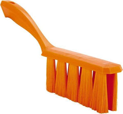 Vikan - 3.9" Bristle Length, Polyester Cleaning & Finishing Brush - 3" Long x 1-1/2" Wide Head, 13" OAL, Easy Grip Handle, Orange, Polypropylene Block - Caliber Tooling