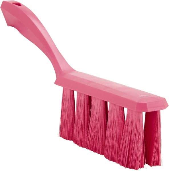 Vikan - 3.9" Bristle Length, Polyester Cleaning & Finishing Brush - 3" Long x 1-1/2" Wide Head, 13" OAL, Easy Grip Handle, Pink, Polypropylene Block - Caliber Tooling