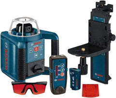 Bosch - 1,000' Measuring Range, 1/8" at 100' Accuracy, Self-Leveling Horizontal & Vertical Rotary Laser - ±5° Self Leveling Range, 1 Beam, 2-D Battery Included - Caliber Tooling