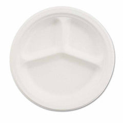 Chinet - Paper Dinnerware, 3-Comp Plate, 9 1/4" Diam, White, 500/Carton - Caliber Tooling