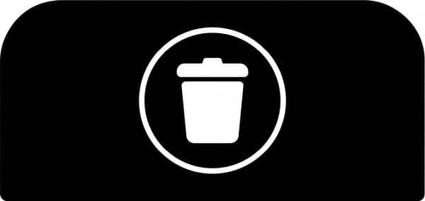 Rubbermaid - Trash Can Decal Message: Landfill - English, Text on Color, Black, Indoor & Outdoor, Apply to Metal, 1-25/32" Wide x 8-1/2" High - Caliber Tooling