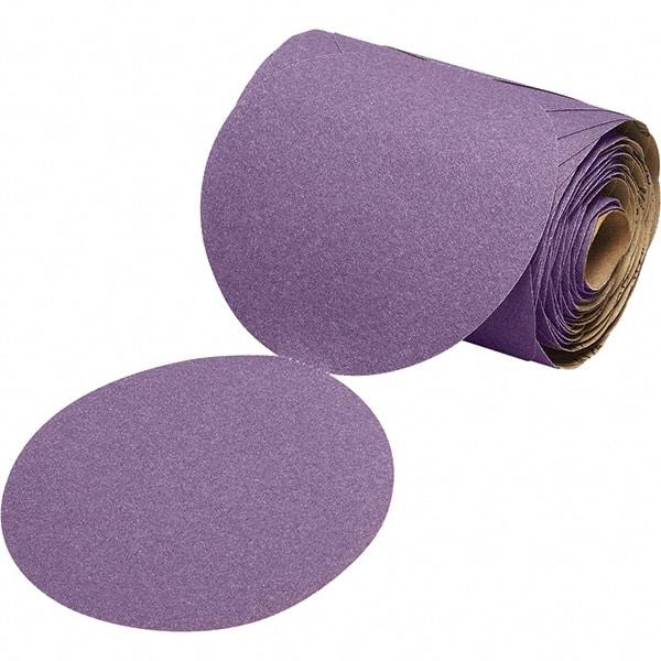 3M - 5" Diam, 150 Grit Ceramic Adhesive PSA Disc - Very Fine Grade, Purple, Paper Backing, Flexible, Use with Random Orbital Sanders - Caliber Tooling