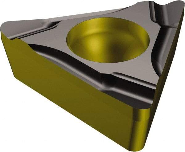 Sandvik Coromant - TCGT1.21.21 K Grade 1515 Carbide Turning Insert - TiCN/AI2O3/TiN Finish, 60° Triangle, 5/32" Inscr Circle, 5/64" Thick, 1/64" Corner Radius - Caliber Tooling