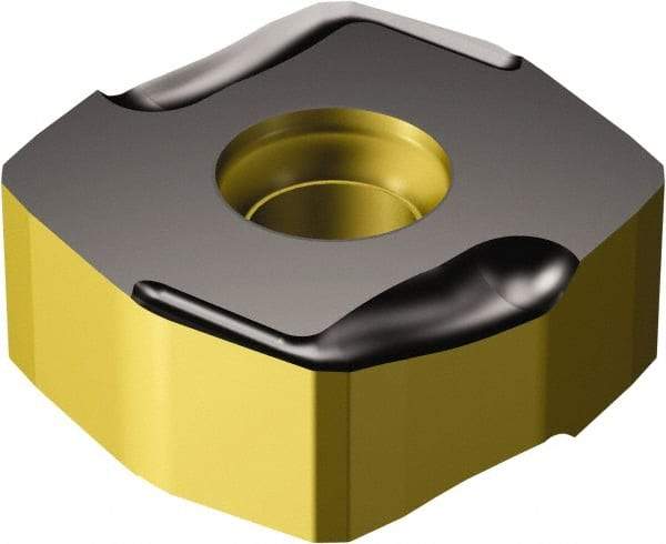 Sandvik Coromant - N3651505 KW4 Grade 3330 Carbide Milling Insert - TiCN/Al2O3/TiN Finish, 5.56mm Thick, 15mm Inscribed Circle, 0.55mm Corner Radius - Caliber Tooling