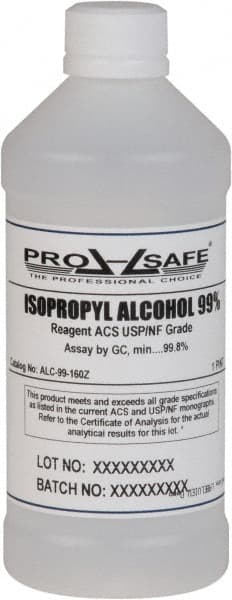 PRO-SAFE - 16 oz Isopropyl Alcohol Liquid - Comes in Bottle, 99% Isopropyl Alcohol - Caliber Tooling