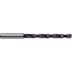 13/32″ Dia. × 12 mm Shank × 106 mm Flute Length × 155 mm OAL, 7xD, 140°, nano-FIREX, 2 Flute, Coolant Thru, Solid Carbide Drill - Exact Industrial Supply