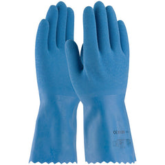 ‎55-1635/M Coated Supported Gloves - Assurance - Latex Coating with Nylon Liner - Blue Latex Crinkle Grip - Exact Industrial Supply