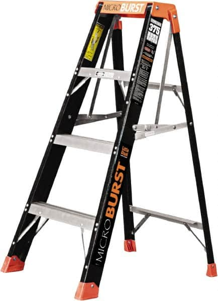 Little Giant Ladder - 3 Steps, 4' High, Type IAA Rating, Fiberglass Multi-Use Ladder - 375 Lb Load Capacity, 31" Base Width - Caliber Tooling