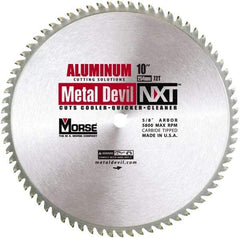 M.K. MORSE - 10" Diam, 5/8" Arbor Hole Diam, 72 Tooth Wet & Dry Cut Saw Blade - Steel, Standard Round Arbor - Caliber Tooling