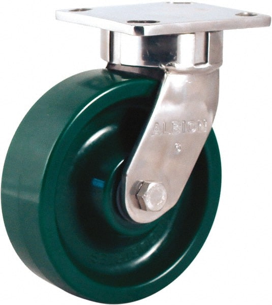 Albion - 8" Diam x 2" Wide x 10-1/8" OAH Top Plate Mount Swivel Caster - Caliber Tooling