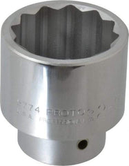 Proto - 2-5/16", 1" Drive, Standard Hand Socket - 12 Points, 3-17/64" OAL, Alloy Steel, Satin Finish - Caliber Tooling