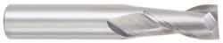 OSG - 5/8", 1-1/4" LOC, 5/8" Shank Diam, 3-1/2" OAL, 2 Flute, Solid Carbide Square End Mill - Single End, TiCN Finish, Spiral Flute, 30° Helix, Centercutting, Right Hand Cut, Right Hand Flute, Series 402 - Caliber Tooling